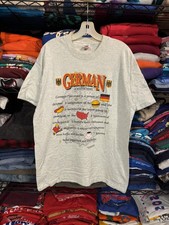 Vintage Fruit Loom Shirt Mens Large Gray German Map Graphic Made USA 90s