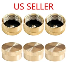 6PCS Solid Brass Propane Bottle Caps For Refill 1 LB Gas Tank Cylinder Seal NEW