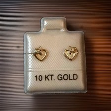 Albani 10K Yellow Gold Heart Stud Earrings No Stone