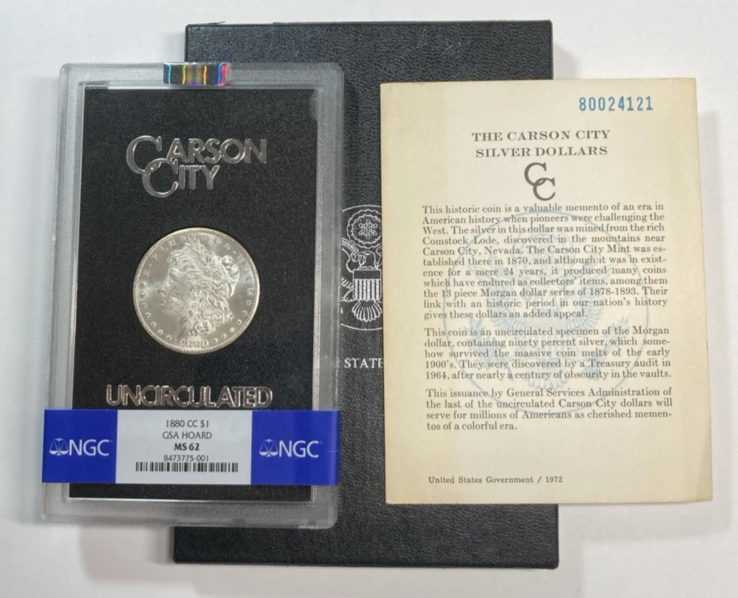 Carson City Grade MS 62 1880 Year Morgan US Dollars (1878-1921