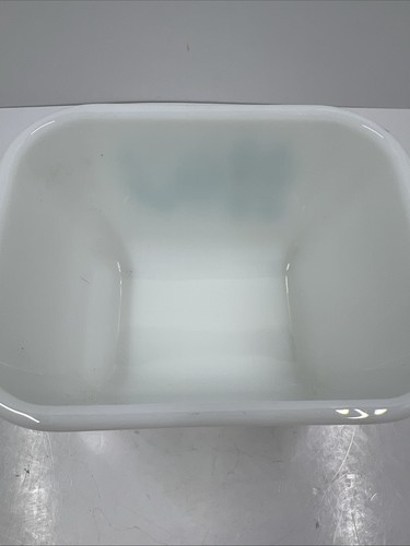 Pyrex weiß/türkis Butterprint 1,5 Tassen rechteckig Kühlschrank Geschirr - Bild 3 von 9
