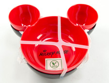 Disney 2pc. Set "Mickey" Shaped Red & Black Bowls, Hard Bamboo Fiber Composite
