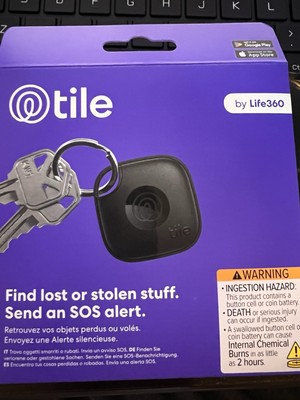 BRAND NEW Tile by Life360 Mate (BLACK)  Bluetooth Tracker, Keys Finder and Black