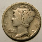 1925 D Mercury Dime 90% Silver G-VG  "Actual Coin Pictured - Not Cleaned"