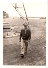 Vtg Photo 1945 Man in Bomber Jacket & Cap USAF 3 Emergency Rescue Squadron Japan