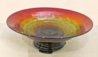 Vintage Cambridge Glass 2.5"x9.5" Red Rubina Optic Block Console Bowl & Pedestal