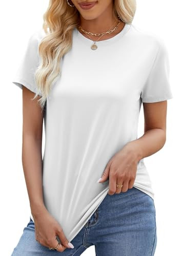 Basic T Shirts for Women Casual UPF 50+ Short Sleeve Summer Tops 2025 Classic - Picture 1 of 5