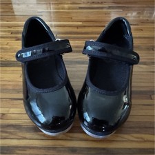 Stelle Black Tap Dance Shoes with Mary Jane Strap, Classic Style, Comfortable F  