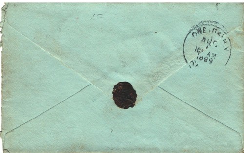 NEW YORK CHICAGO R.P.O. TRIP 2 1899 TYES STAMP TO COVER NEAT POSTMARK - Picture 2 of 2
