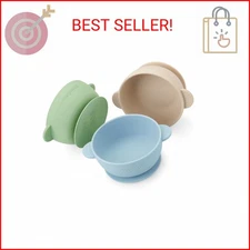 PandaEar 3 Pack Baby Bowls with Suction| Stay Put Silicone Food Bowl for Babies 
