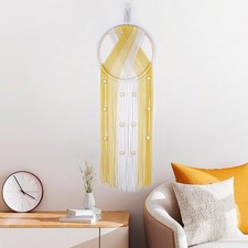 Yellow Macrame Wall Hanging - Boho Macrame Wall Decor - Bohemian Tassel Handm...