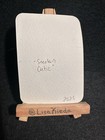 ACEO Original Smoking Bird Anthropomorphic Watercolor and Chalk Painting — photo 3