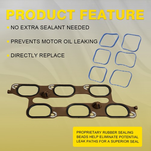 Cylinder Intake Manifold Upper Lower Gasket Set for Buick for Chevy 12673301 - Picture 7 of 10