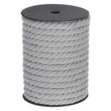 Cotton Rope 3 Strand Twisted Braided Rope Cord, light Gray 23m 10mm