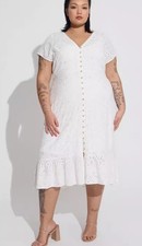Torrid White Eyelet Midi Dress Size 2