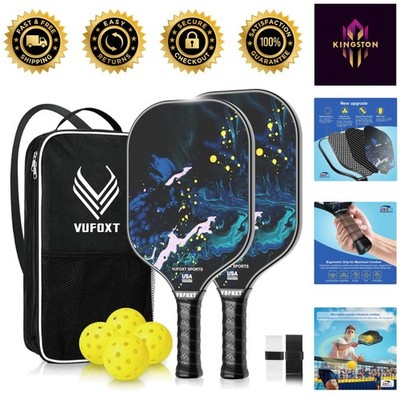 USAPA Approved Carbon Fiber Pickleball Paddle Set of 2/4 - Lightweight & Durable
