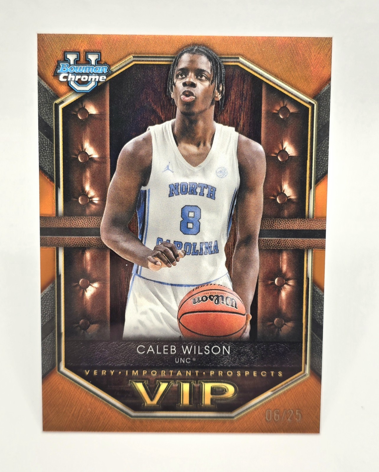 CALEB WILSON 2025-26 BOWMAN TRUE ORANGE REFRACTOR /25 VIP UNC