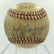 1996 NY Yankees W.S. Juego Firmado Por El Equipo De Campeones Usado Beisbol Jete