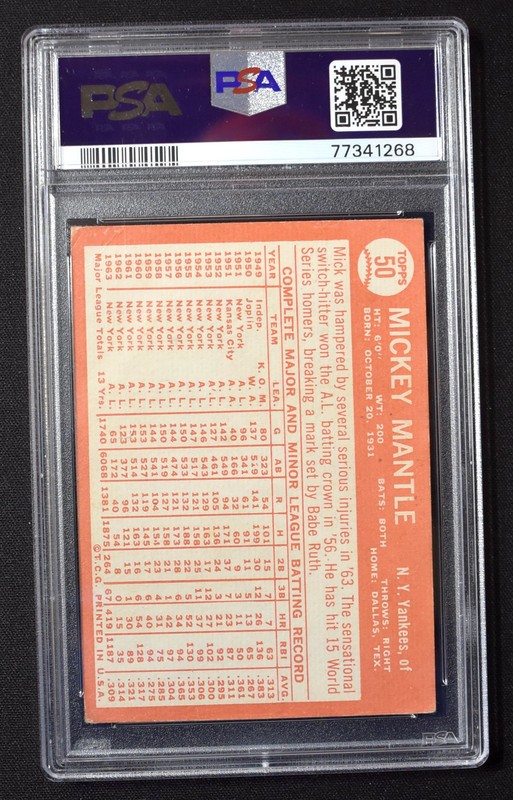 Mickey Mantle 1964 Topps #50 New York Yankees PSA 2 GOOD view 2