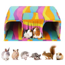Guinea Pig Hideout with Tunnels, Toys  Cozy House - Soft Large Bed for Small...