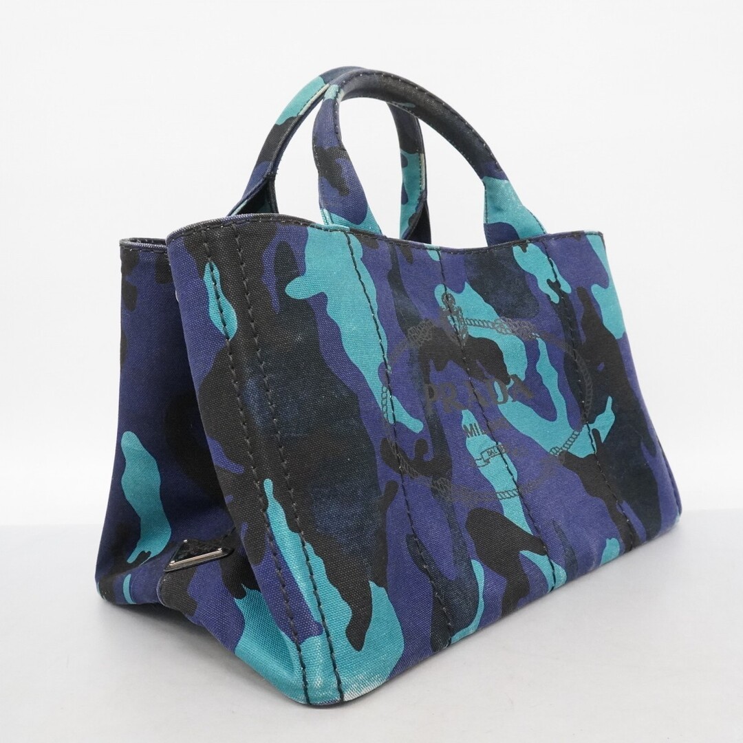 6ad4251 k PRADA tote bag Canapa canvas multicolor navy silver hardware Used wom thumbnail 2