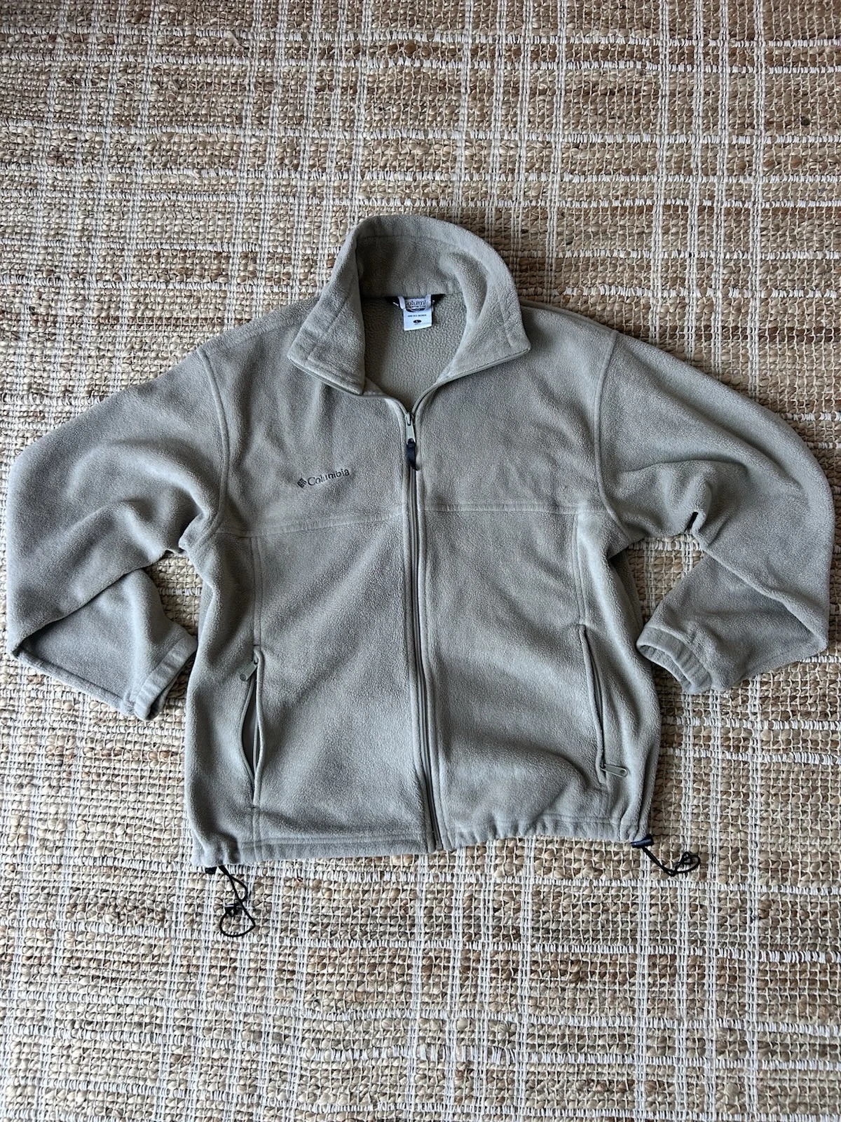 Columbia Mens Fleece Jacket Full Zip Size Large Tan