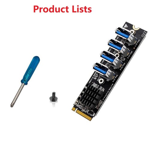 USB 3.0 PCI-E Riser Card M.2 to PCIE Extender Adapter Card 4 Port Adapter Card h - Afbeelding 4 van 9