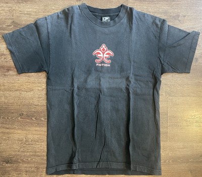 FICTION CLOTHING Aggressive Inline Skating T Shirt Black 90s Vintage L