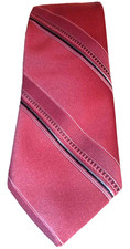 Lilly Dache Tie Mens Burgundy Diagonal Stripe 90 Polyester 10 Silk Made USA