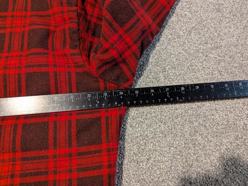 Sears Fieldmaster Flannel Shirt Mens Large Tall Red Plaid Vintage Lined Shacket - Picture 8 of 10