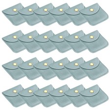 24 Pcs 3x3 Inch Velvet Jewelry Pouches Gift Bags with Snap Button Blue