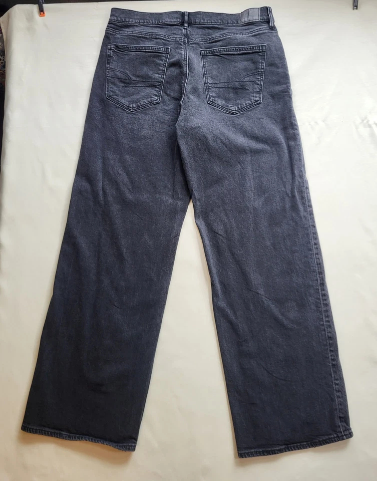 American Eagle AE Strigid Stovepipe Jean Womens 10L Tall Washed Black Denim - Image 2 of 4