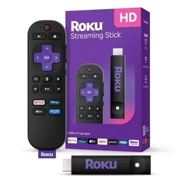 Roku Streaming Stick HD 2025 — HD Streaming Device for TV with Roku Remote 3840R