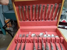 WM Rogers Silverplate Flatware 1954  "Mountain Rose" 51 Pieces