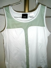 Beautiful Womens Kaelin Tennis Tank White w/Olive Mesh 95 Meryl Nylon XS