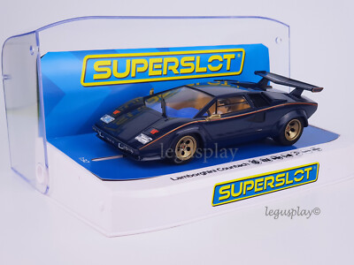 Slot Car Scalextric Superslot H4411 Lamborghini Countach - Blau + Gold