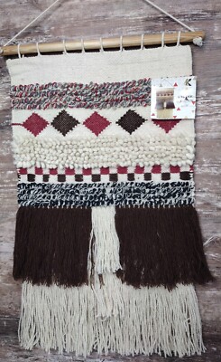 NWT 20 x 31'' Wool + Hand woven India Wall Hanging Tapestry Wall Home Decor Boho