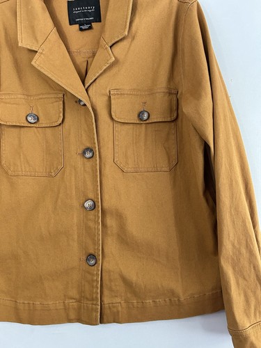 Sanctuary Spice Pocket Shaket Jacket Unlined Button M Yellow Stretch Fall Casual - Picture 3 of 8