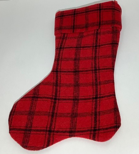 Bas de Noël plaid rouge et noir