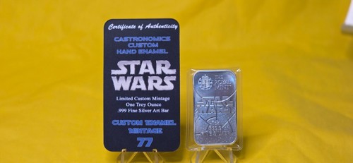 2024 Castronomics Custom Hand Enamel STAR WARS ~ 1oz 999 Fine Silver - Picture 5 of 8