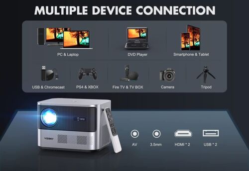 Proiettori VIZONY FHD 1080P 800 ANSI 5G WiFi Bluetooth completamente sigillato supporto 4K NUOVI - Foto 11 di 11