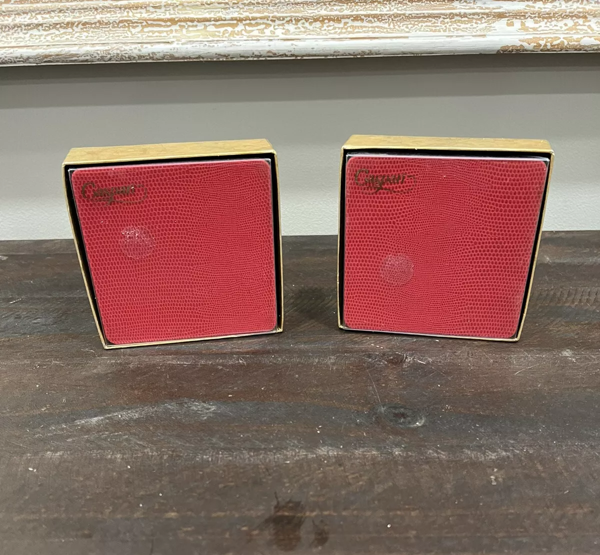 Caspari Red Lizard Coaster Set Of 15 Felt backed Coasters 1 Box Of