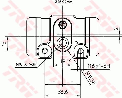 Radbremszylinder TRW BWN240 für Peugeot Boxer Bus Citroën - Bild 2 von 2