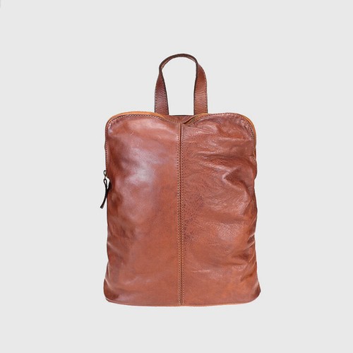 Rucksack Vintage Leder Rucksacktasche Leder Italy Italienische Gewashene 1 - Bild 8 von 12