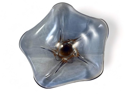 Vintage MURANO glass bowl Sommerso art purple pentagonal 10" ITALY 1960's EVC - Picture 4 of 6