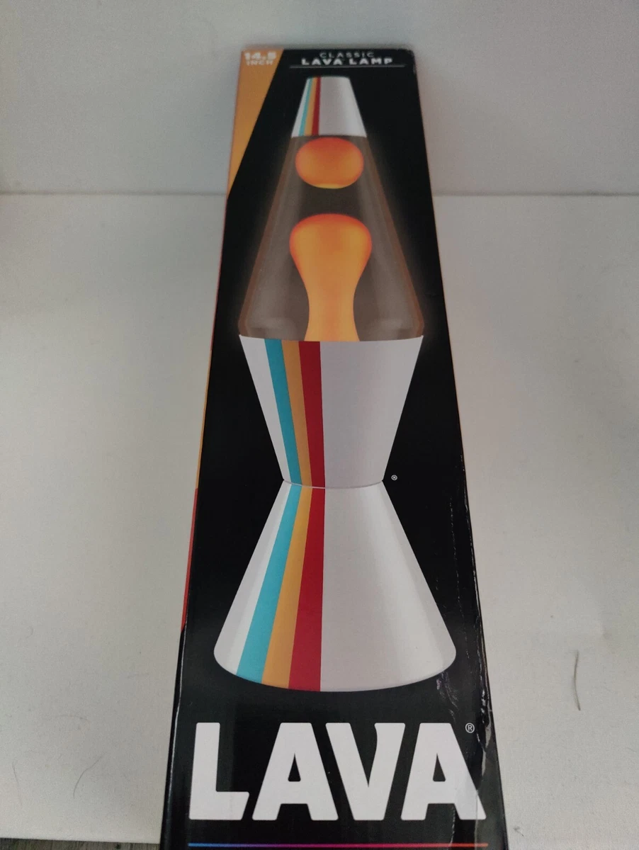 Schylling Classic Lava Lamp 14.5 Inch Beach Bum Orange Lava Clear Liquid