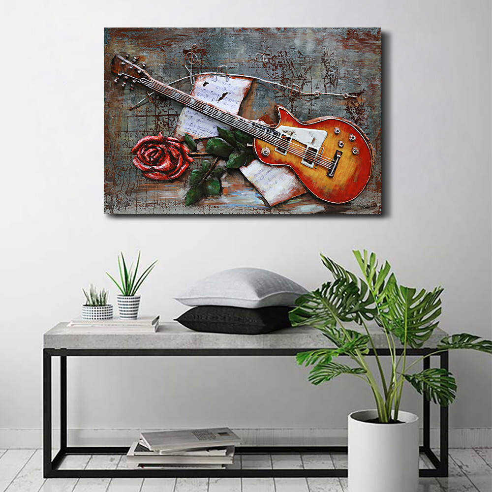 アート・デザイン・音楽 Painting acrylic on canvas Colorful Guitar Painting by Alexandria Georgette | Saatchi Art