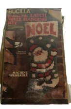 Vintage Latch Hook Christmas Stocking Noel Santa Retro Bucilla