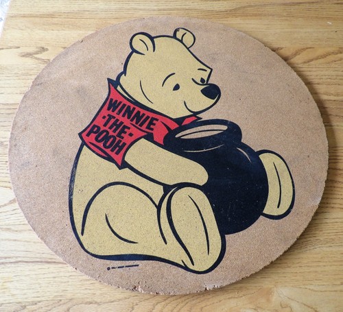 Winnie the Pooh Cork Bulletin Board or Mat 23 1/2" Round Disney Vintage Good - Picture 3 of 4