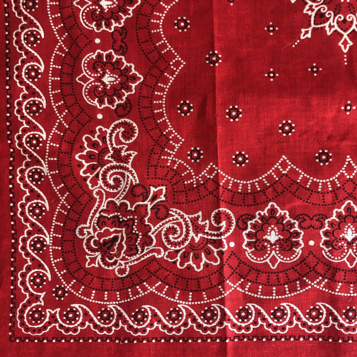 Vtg Bandana, 1960s Turkey Red Western Style Handkerchief, All